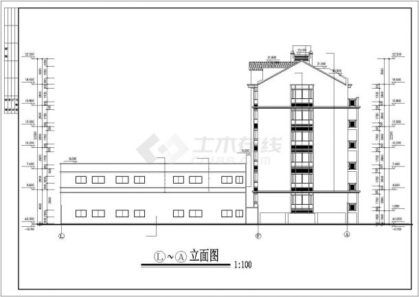 信阳市樱花嘉园小区4690平米6层砖混结构住宅楼建筑设计CAD图纸-图二