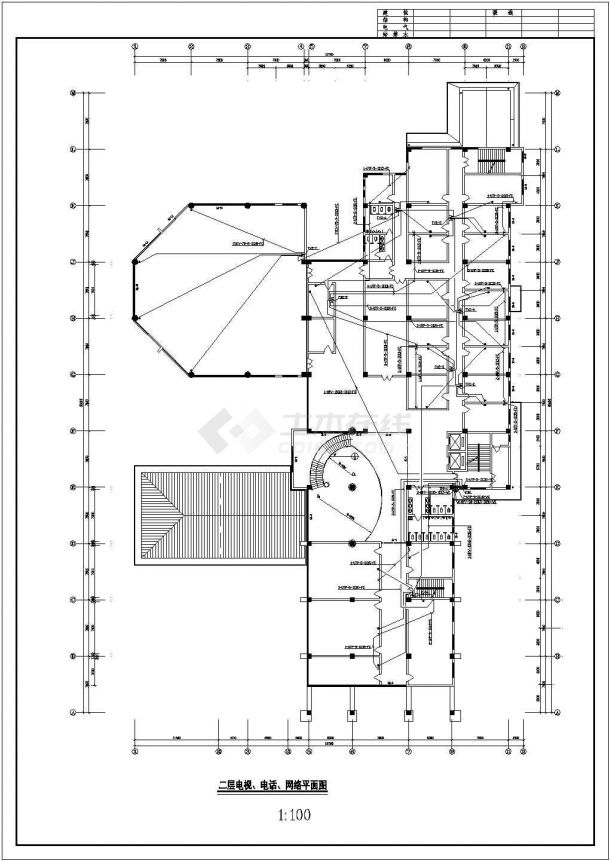 某地小型培训中心综合楼电气CAD图-图二