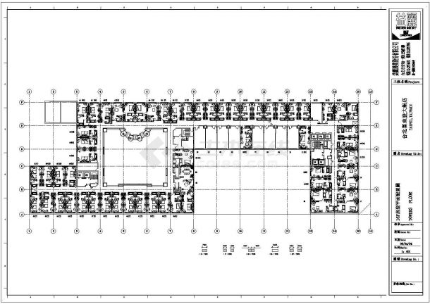 某喜来登大饭店CAD设计施工图16F房型配置总平面图-图一