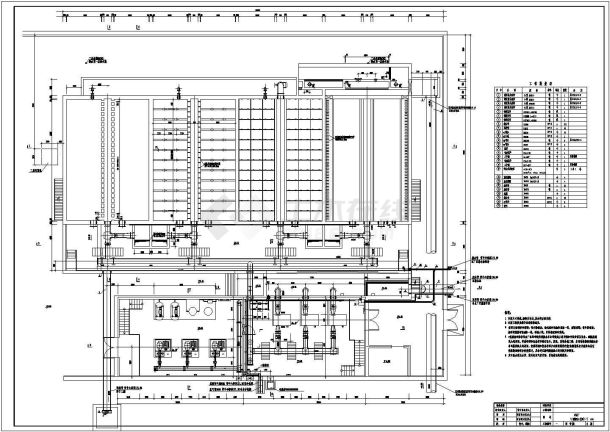 盐城某净水厂V型滤池CAD设计图纸-图一