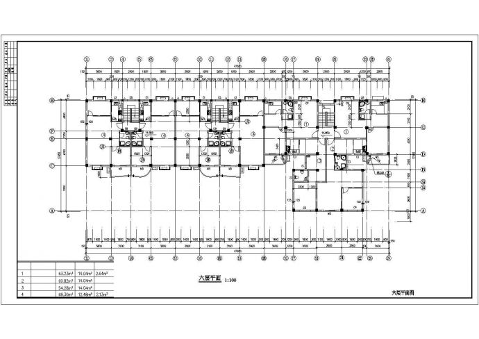 长春市金伦佳苑小区3200平米6层砖混结构住宅楼建筑设计CAD图纸_图1
