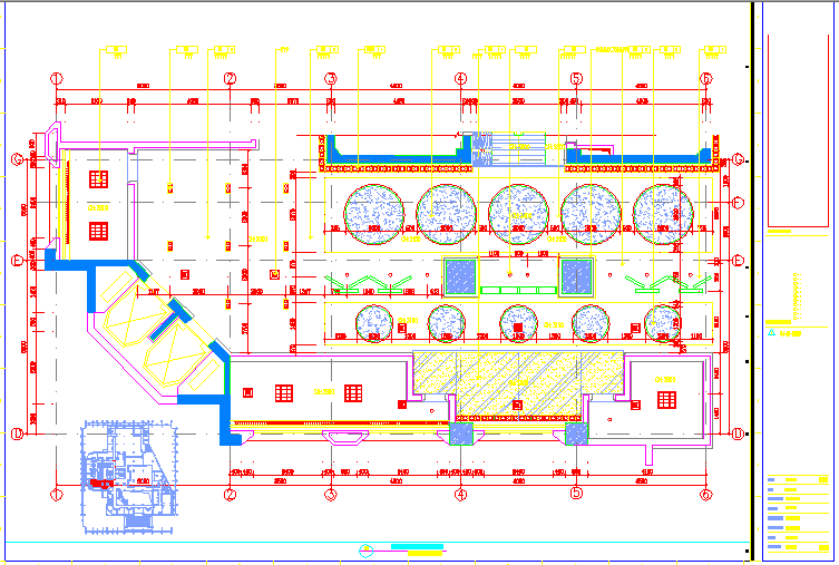 某五星级酒店二层餐厅CAD设计施工图电梯厅入口及前厅顶面图