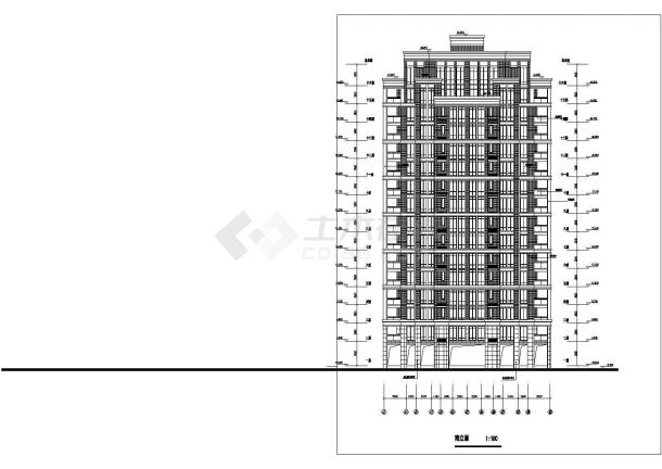 南京市紫桂嘉园小区16层框架结构住宅楼建筑设计CAD图纸（含机房层）-图二