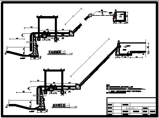 [安徽]农田水利工程泵站结构cad设计图纸（土地整理）