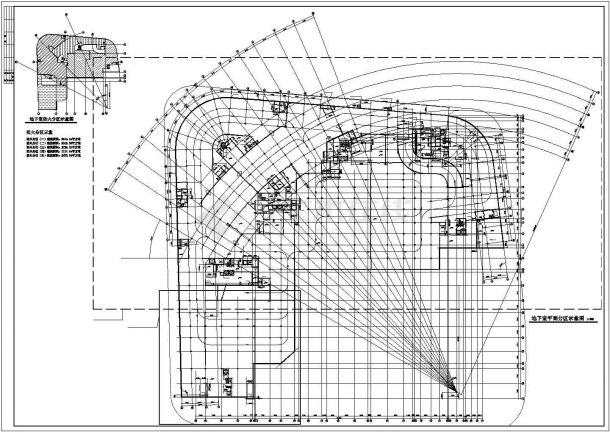 保定市某大型购物商场地下停车场全套平面设计CAD图纸-图二
