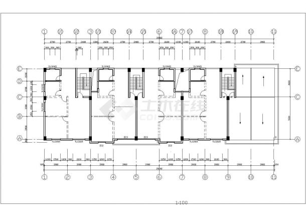 扬州市湖蓝馨园小区7层砖混结构住宅楼全套建筑设计CAD图纸-图一
