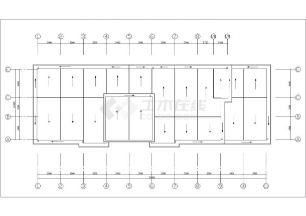 扬州市湖蓝馨园小区7层砖混结构住宅楼全套建筑设计CAD图纸-图二