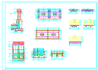 【湖南】水闸全套设计cad设计图纸（共7张）-图一