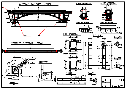 某50米长大毛坡电站跨河仙人墩渡槽设计cad施工图-图一