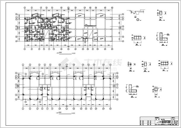 某六层砖混结构住宅楼的建筑结构施工CAD图，含结构设计说明-图二