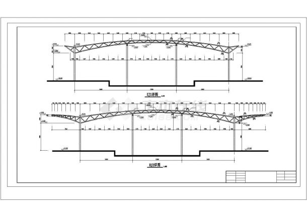 高铁火车站主站房及站台雨棚和进出站人行天桥结构施工图-图二