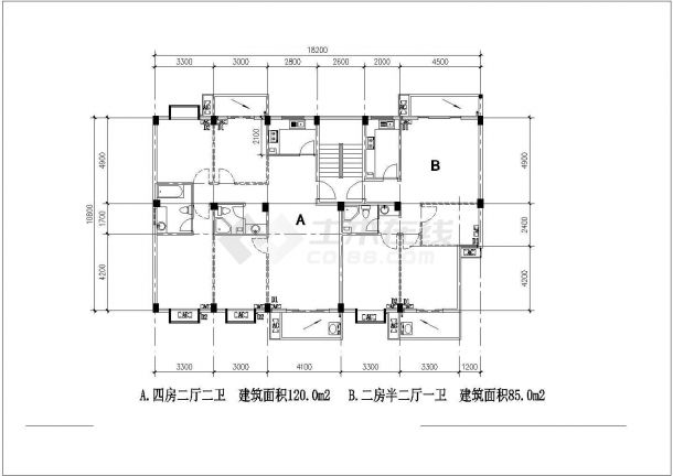 昆明市同庆花园小区经典实用的平面户型设计CAD图纸（共19张）-图一