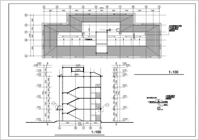 安康市南湖佳园小区1550平米4层砖混结构住宅楼建筑设计CAD图纸_图1