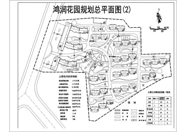 昆明市鸿润佳园小区总平面规划设计CAD图纸（占地五公顷/2套方案）-图一