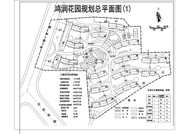 昆明市鸿润佳园小区总平面规划设计CAD图纸（占地五公顷/2套方案）-图二
