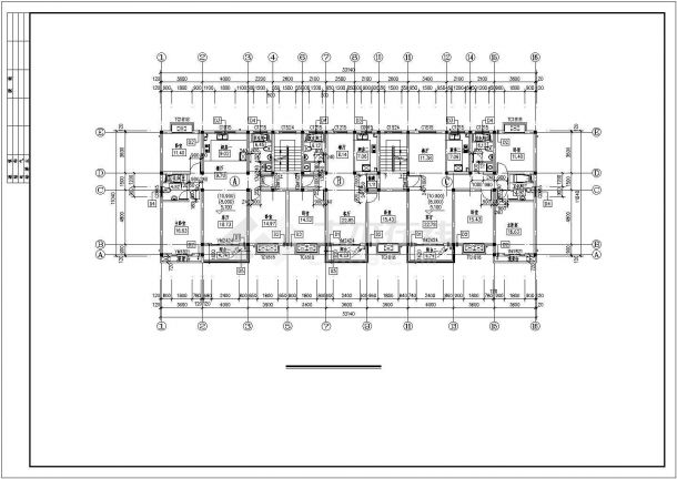 西安市百合花园小区6层砖混结构住宅楼建筑设计CAD图纸（含阁楼）-图二