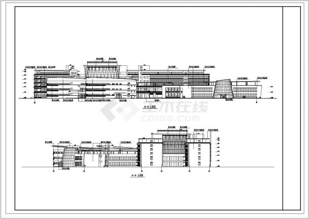 北京市海淀区某7层框架结构商业中心全套建筑设计CAD图纸（含总图）-图一