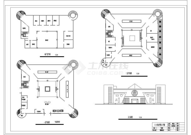 某地下1层地上2层简单博物馆建筑初步CAD设计方案-图二