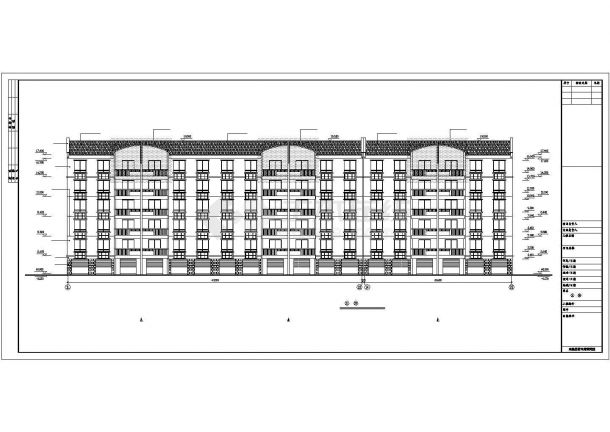 东莞市粤晖嘉园小区5层砖混结构住宅楼建筑设计CAD图纸（含阁楼和车库）-图一