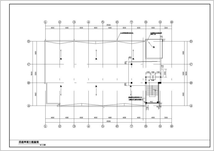 嘉兴市某工业区3+1层砖混结构职工宿舍楼全套建筑设计CAD图纸_图1