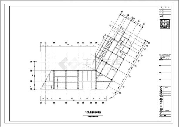 三层框架结构老年活动中心改造加固结构施工CAD图-图二