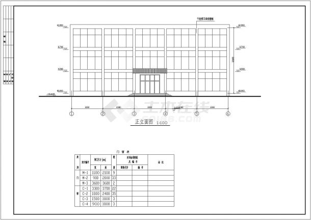 4层框架结构饭店建筑结构施工图-图二