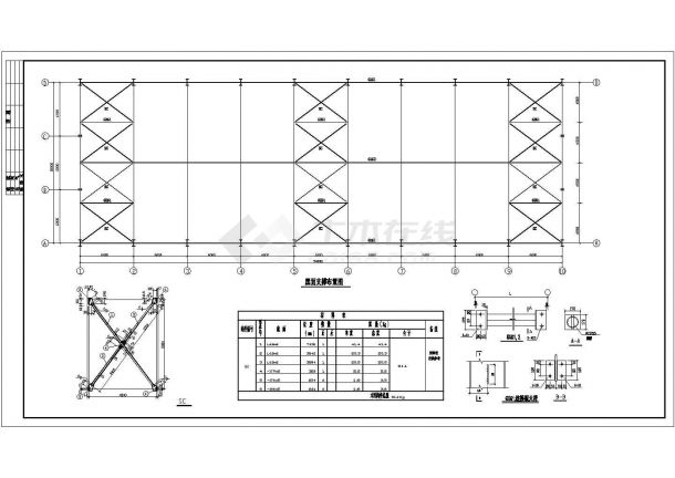 54x18m 钢结构15吨吊车厂房结构施工图-图一