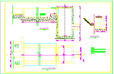 某种植基地调水池引水渠道进口过水渡槽跌水设计施工cad图纸_图1