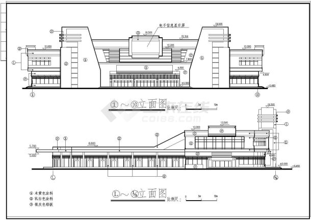 某二层长途汽车客运站CAD框架结构设计构造图-图一