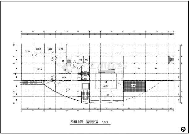 某长105.3米 宽40.2米 3层会展中心建筑CAD全套方案设计图【各层平面 1立1剖】-图二