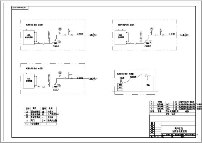 某加药流程图CAD全套平立剖节点设计图纸_图1