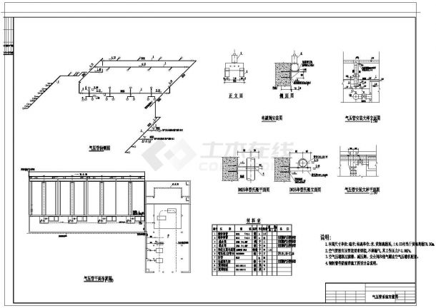 某再生水厂工程滤池CAD环保施工设计图纸-图一