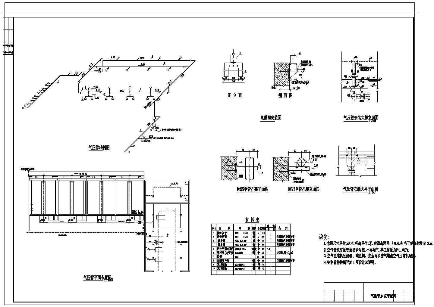 某再生水厂工程滤池CAD环保施工设计图纸