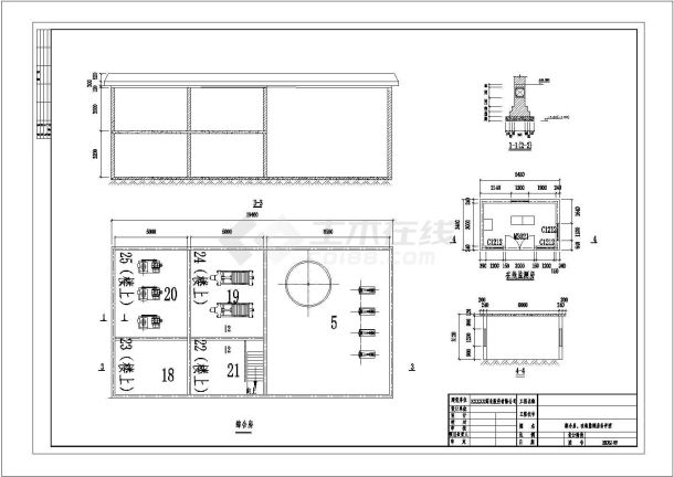 某中成药厂废水处理CAD节点剖面全套综合房-图一