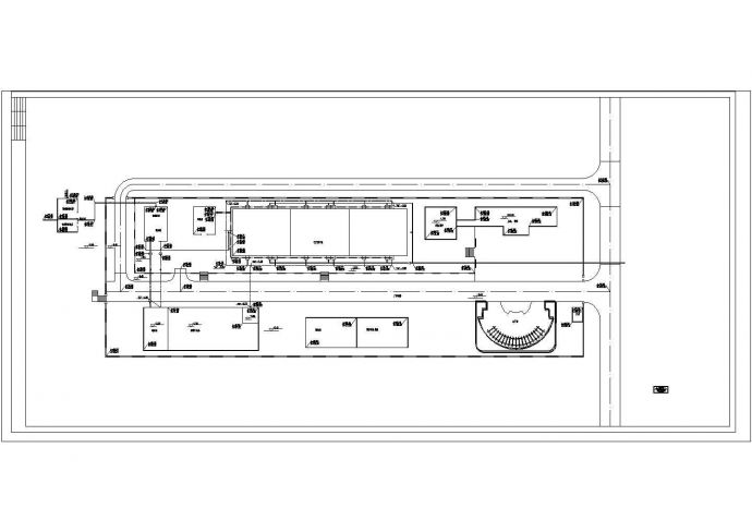 青海某污水处理厂平面管网CAD构造全套环保设计图_图1