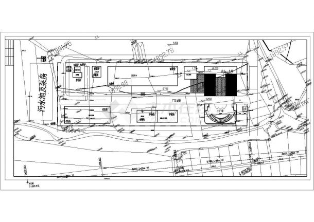 青海某污水处理厂平面管网CAD构造全套环保设计图-图二