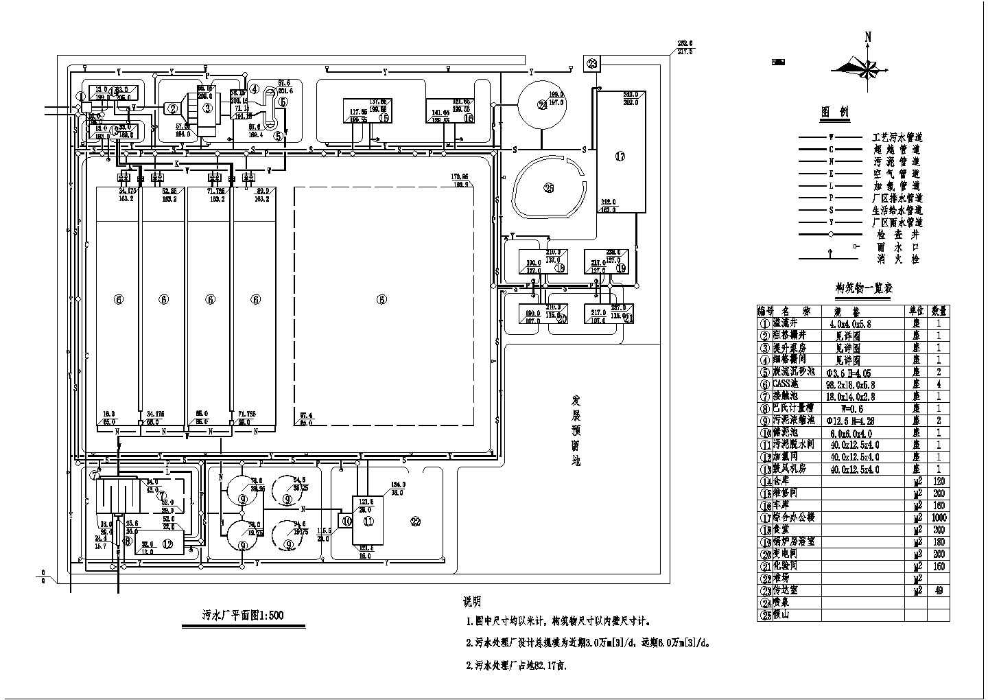 陕西某污水厂CAD大样节点完整设计平面图