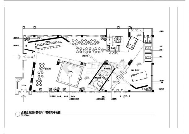 某合肥金地国际售楼厅CAD全套构造施工设计图-图二