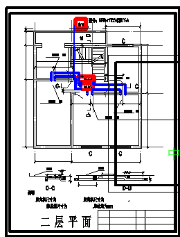 某大学食堂风管机施工设计cad系统图纸-图一