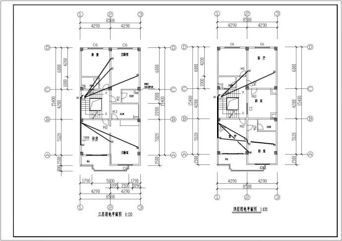 某住宅楼电施CAD完整详细构造平面施工图_图1