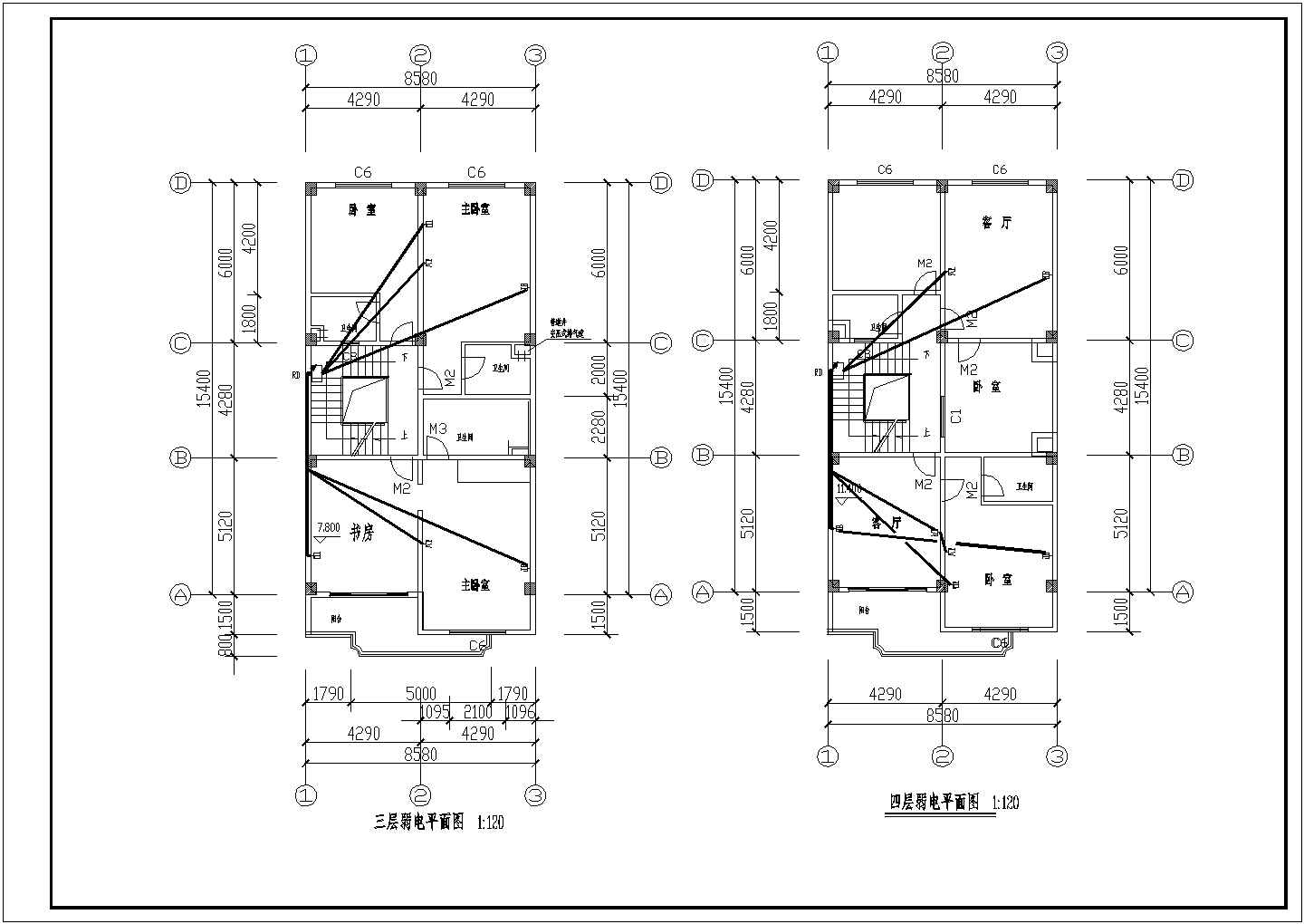 某住宅楼电施CAD完整详细构造平面施工图