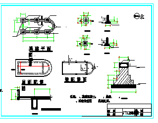 厂区大门 门卫建筑结构设计CAD施工图-图一