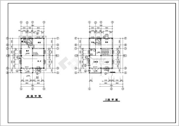 郑州市某现代村镇2层砖混结构单体乡村别墅建筑设计CAD图纸（含阁楼）-图一
