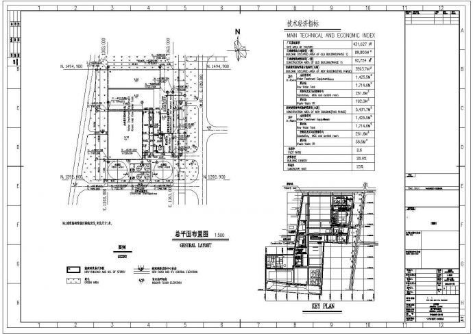 上海某石化公司PTA污水CAD构造施工设计平面图_图1