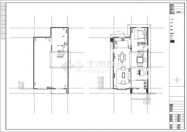 某多层框架结构高档别墅设计cad全套建筑施工图（含结构设计，含设计说明）-图二