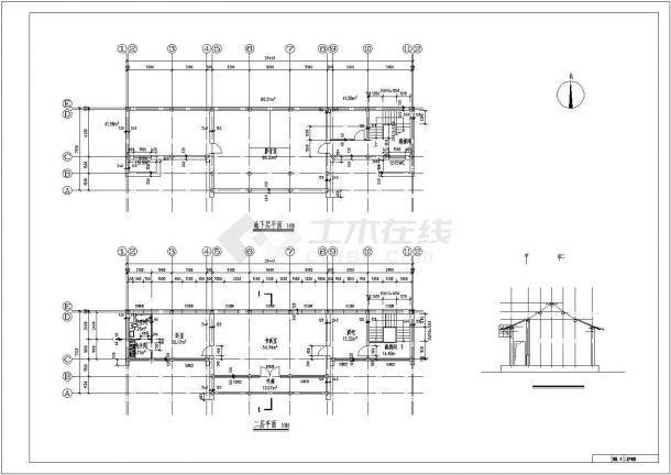 北京某主体二层四合院设计cad全套建筑施工图（含设计说明）-图二