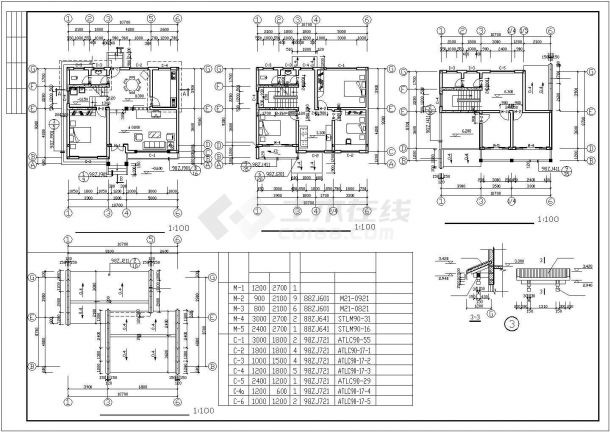 长沙市某拆迁安置小区250平米3层砖混结构住宅楼全套建筑设计CAD图纸-图二