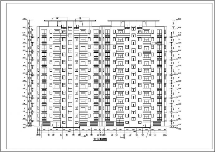 南昌市贵和路某小区11+1层框架结构住宅楼建筑设计CAD图纸（含机房层）_图1