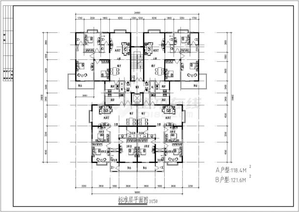 昆明市某街道14层框架结构临街商住楼建筑设计CAD图纸（1-2层商用）-图一