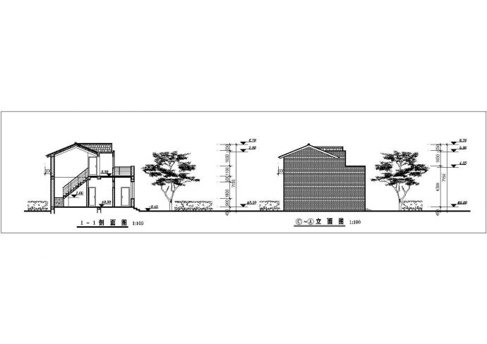 无锡市胜新村某2层砖混结构乡村别墅全套建筑设计CAD图纸_图1